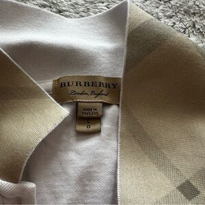 Classic White Burberry Polo Shirt